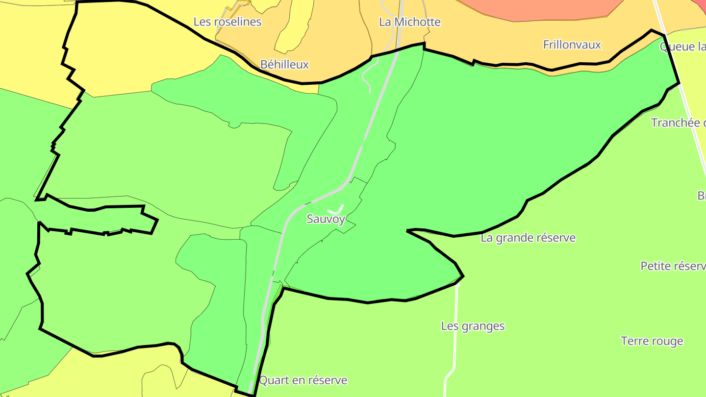 Carte des prix de l'immobilier Sauvoy