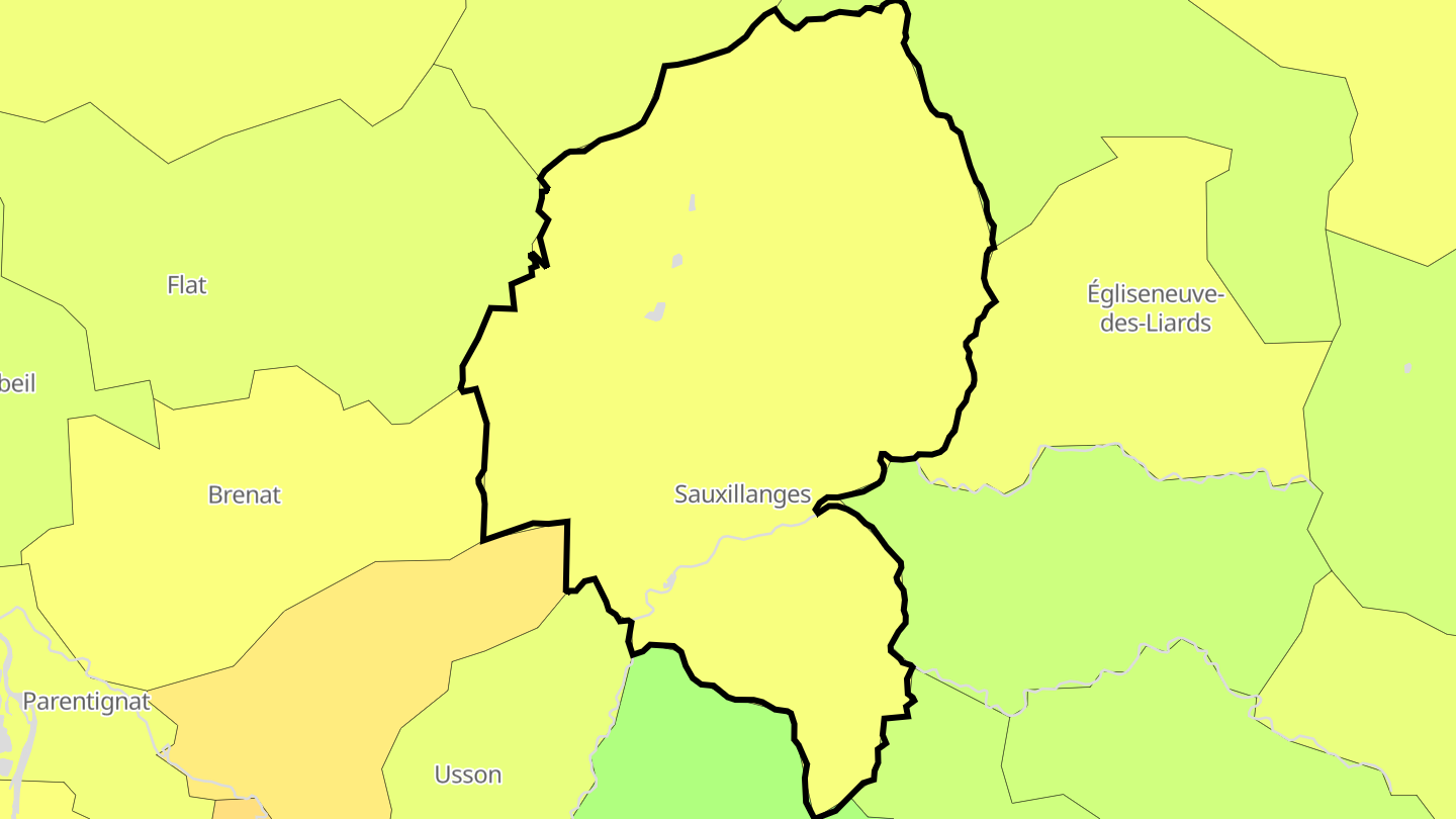 Carte des prix de l'immobilier Sauxillanges