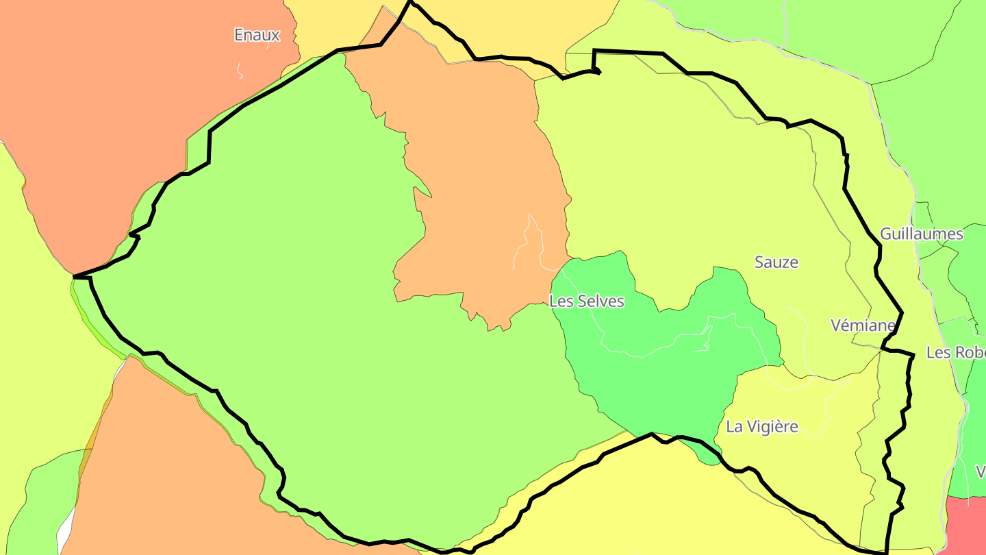 Carte des prix de l'immobilier Sauze