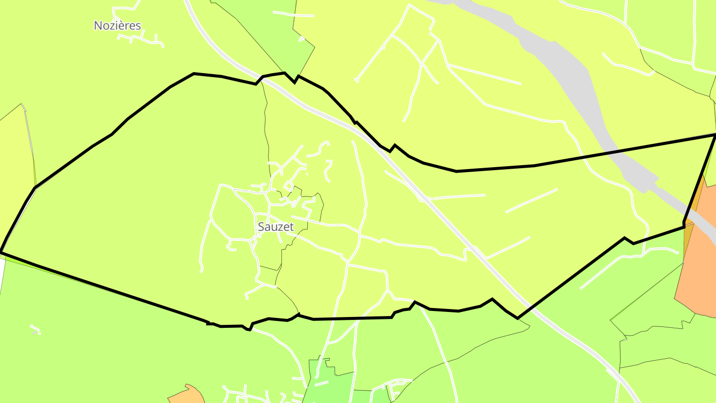 Carte des prix de l'immobilier Sauzet
