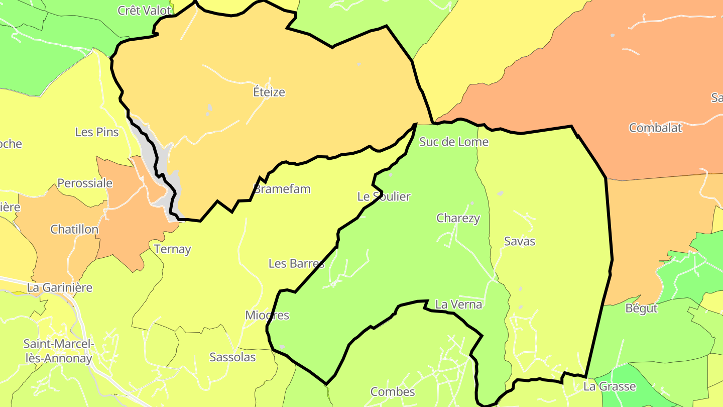 Carte des prix de l'immobilier Savas