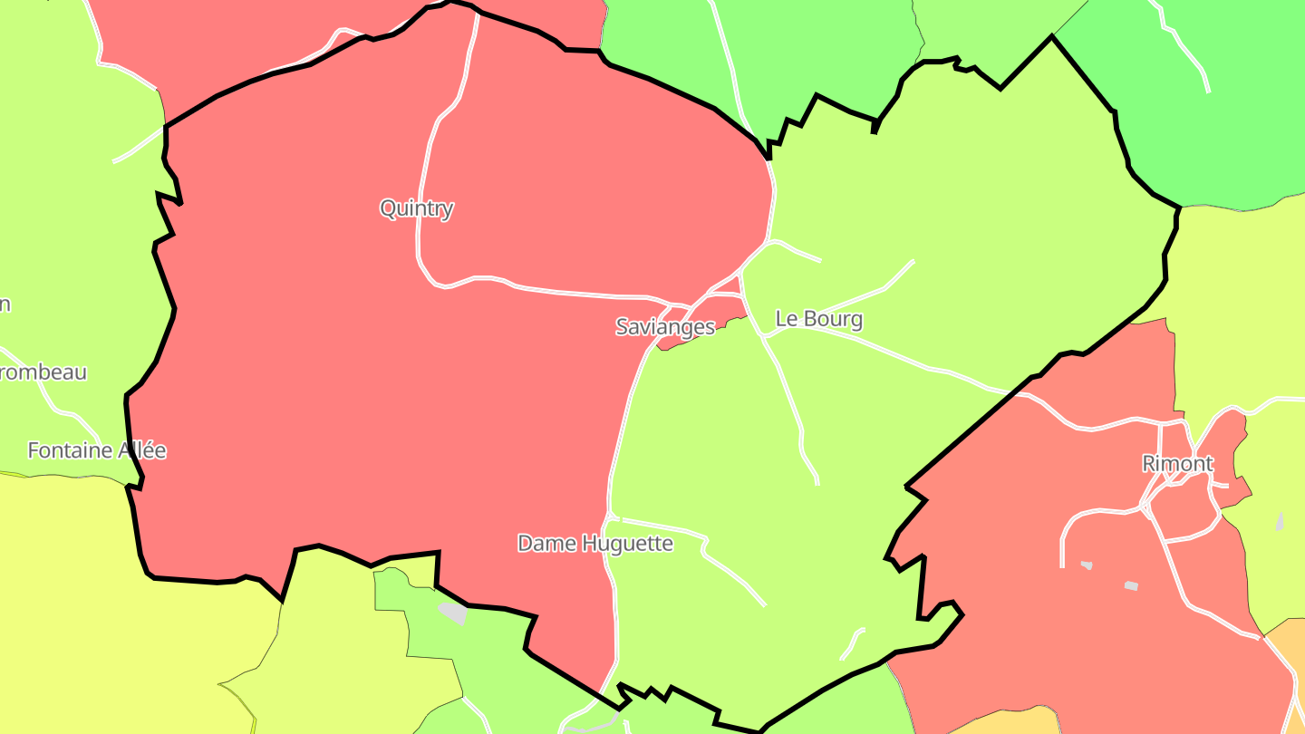 Carte des prix de l'immobilier Savianges