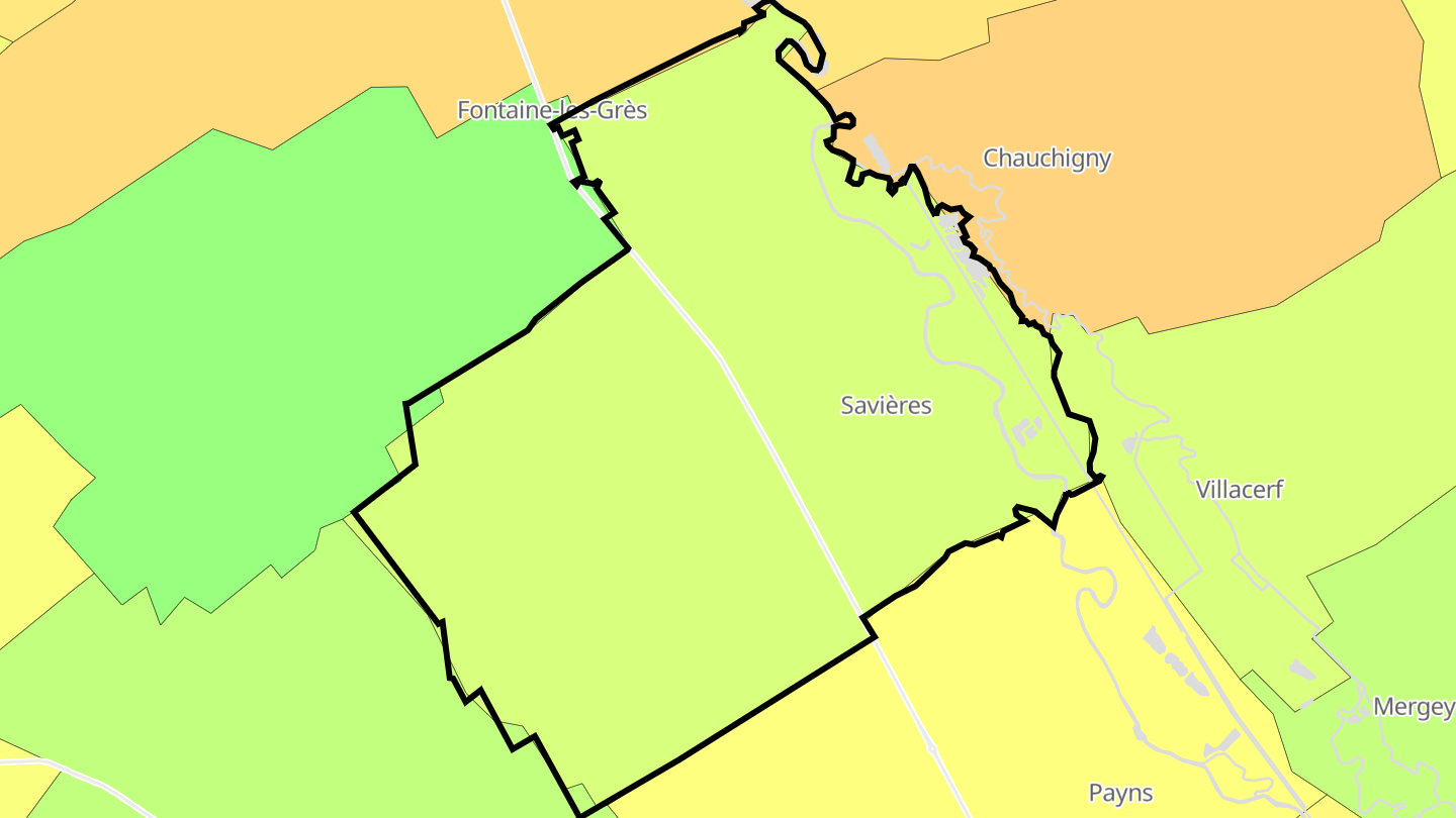 Carte des prix de l'immobilier Savières