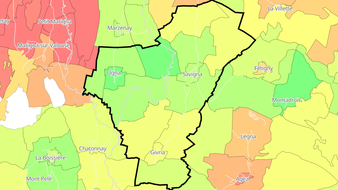 Carte des prix de l'immobilier Savigna