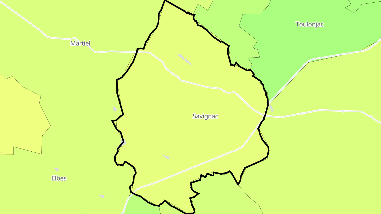 Carte des prix de l'immobilier Savignac