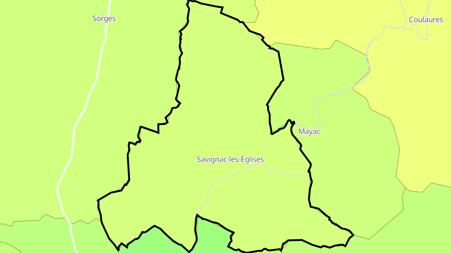Carte des prix de l'immobilier Savignac-les-Églises
