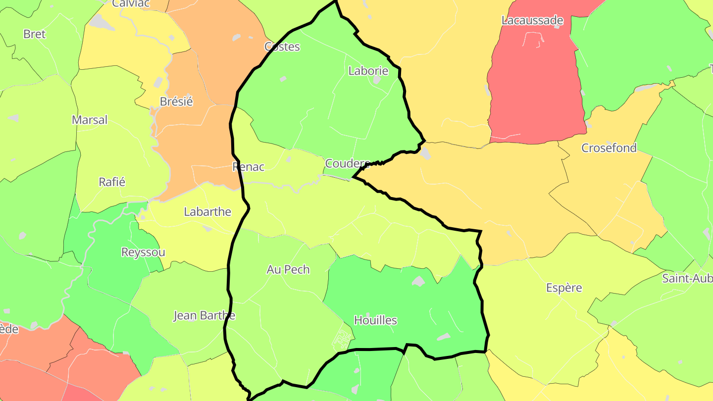 Carte des prix de l'immobilier Savignac-sur-Leyze