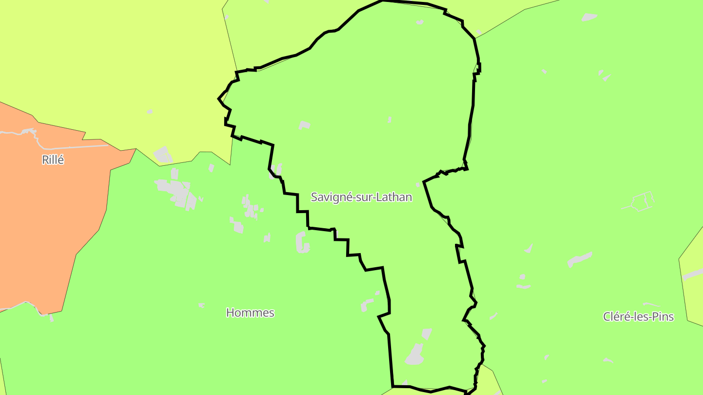 Carte des prix de l'immobilier Savigné-sur-Lathan