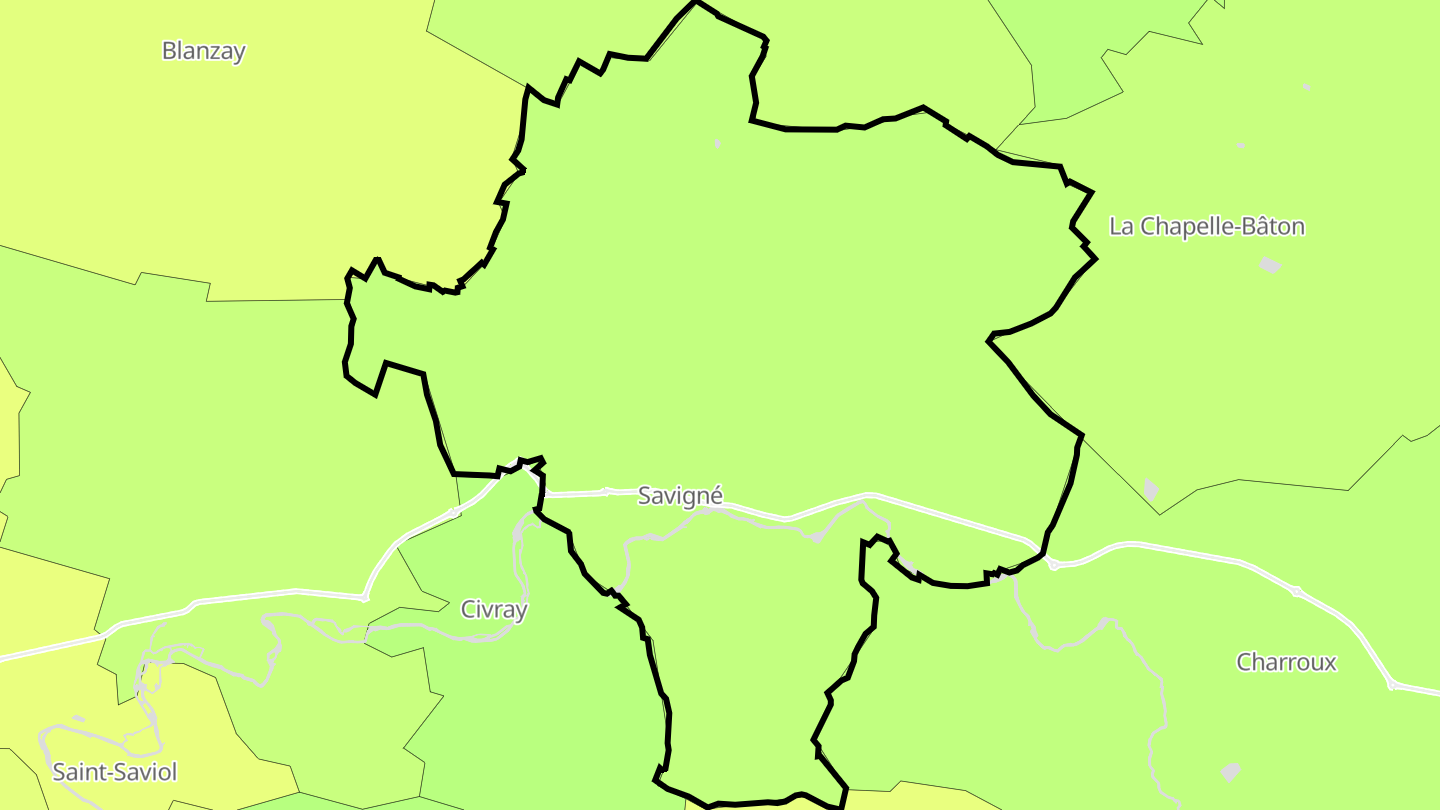 Carte des prix de l'immobilier Savigné
