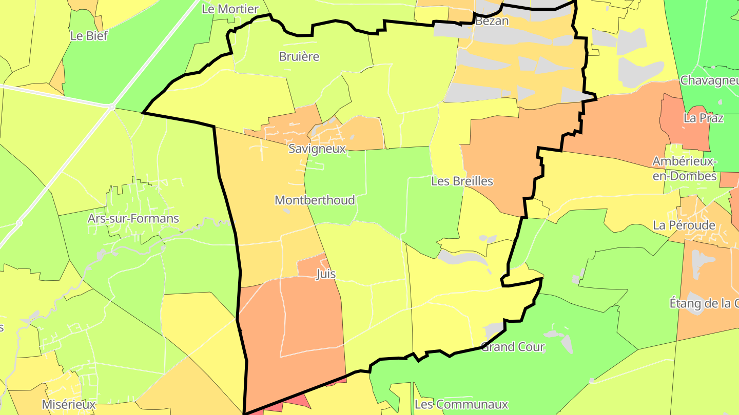 Carte des prix de l'immobilier Savigneux