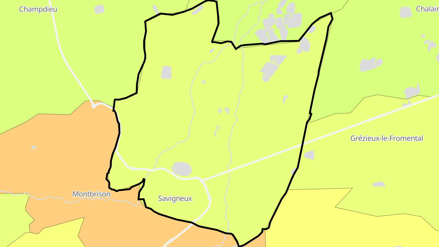 Carte des prix de l'immobilier Savigneux