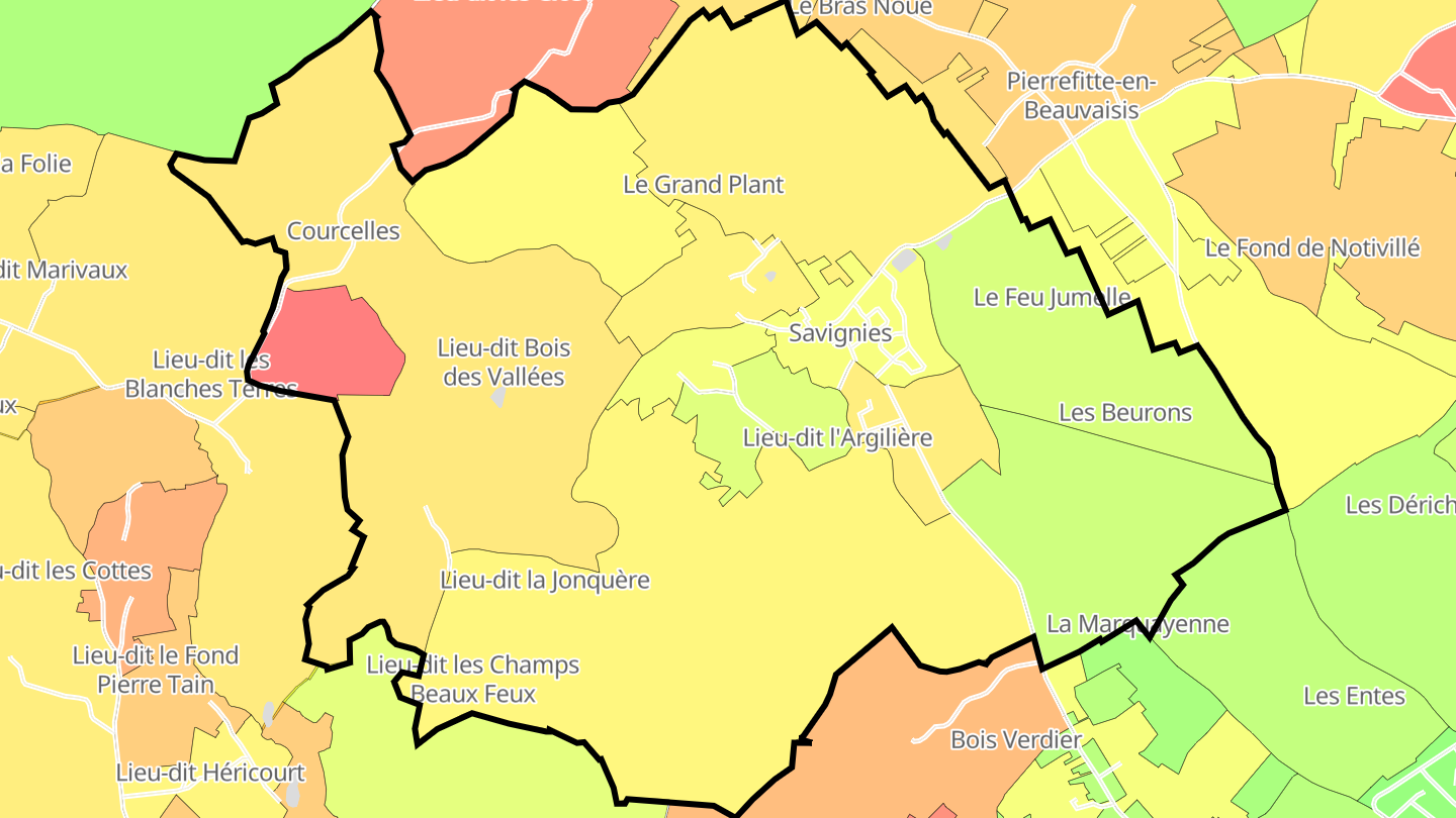 Carte des prix de l'immobilier Savignies