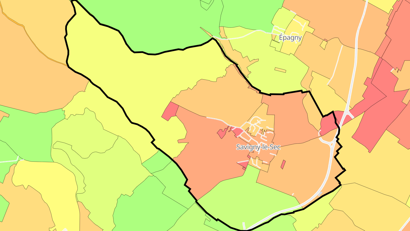 Carte des prix de l'immobilier Savigny-le-Sec