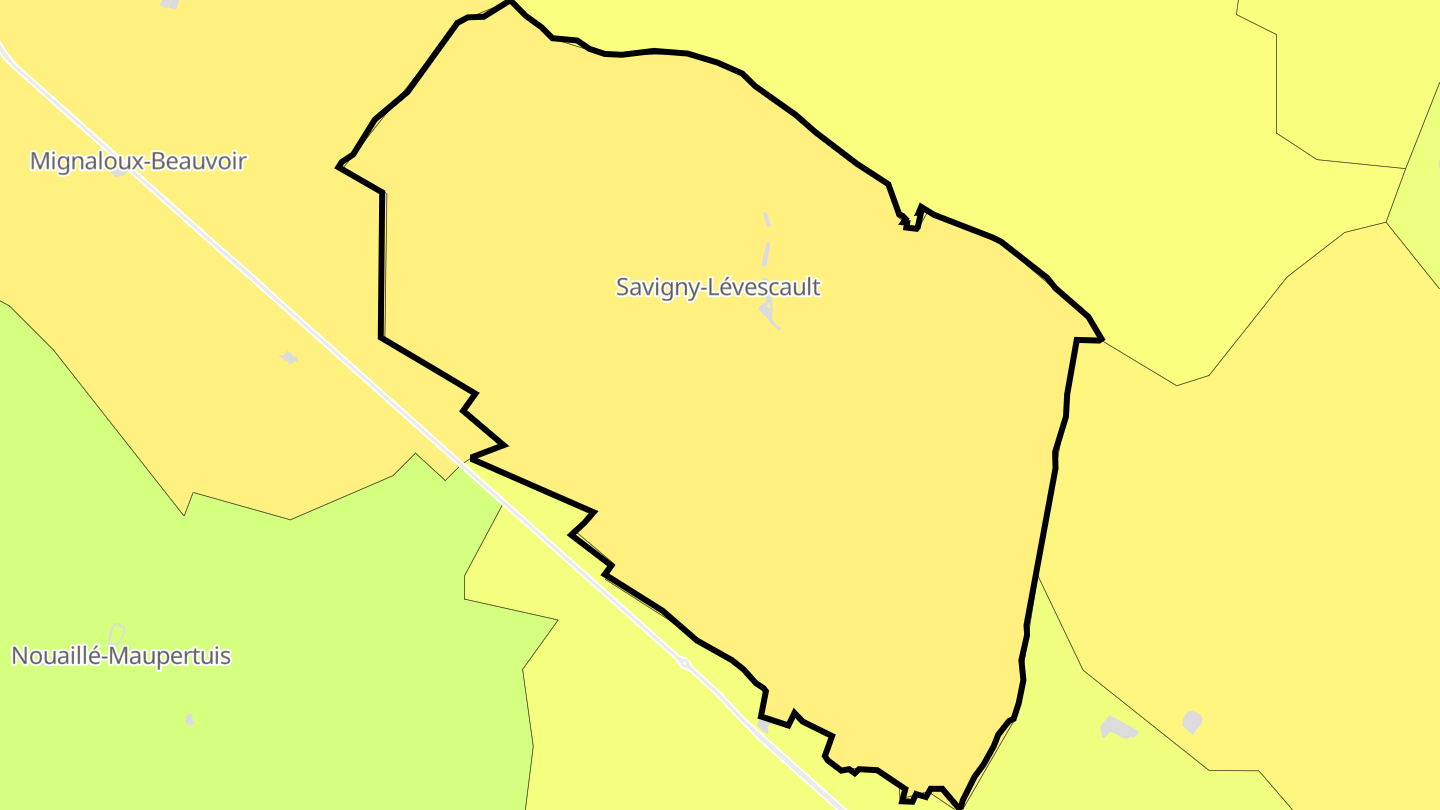 Carte des prix de l'immobilier Savigny-Lévescault