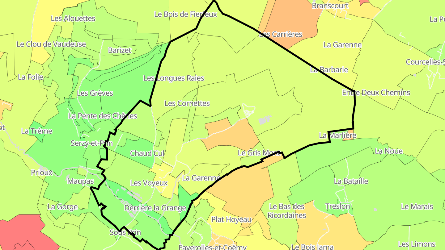 Carte des prix de l'immobilier Savigny-sur-Ardres