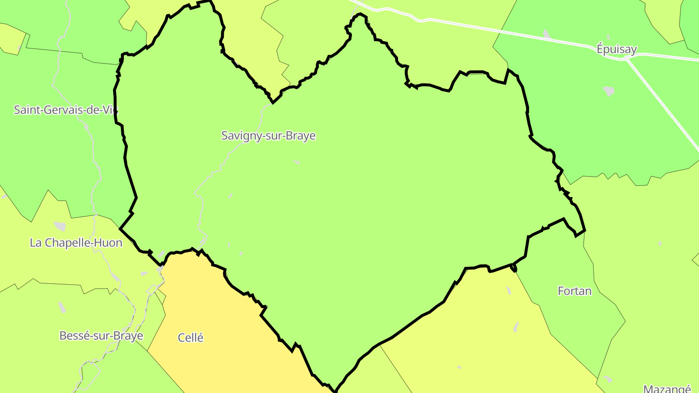Carte des prix de l'immobilier Savigny-sur-Braye
