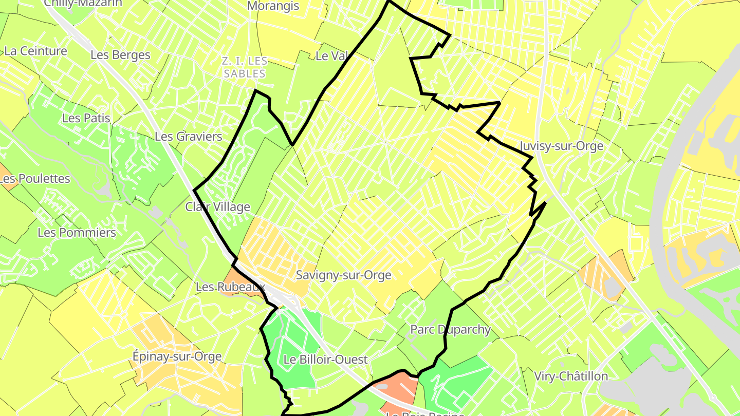Carte des prix de l'immobilier Savigny-sur-Orge