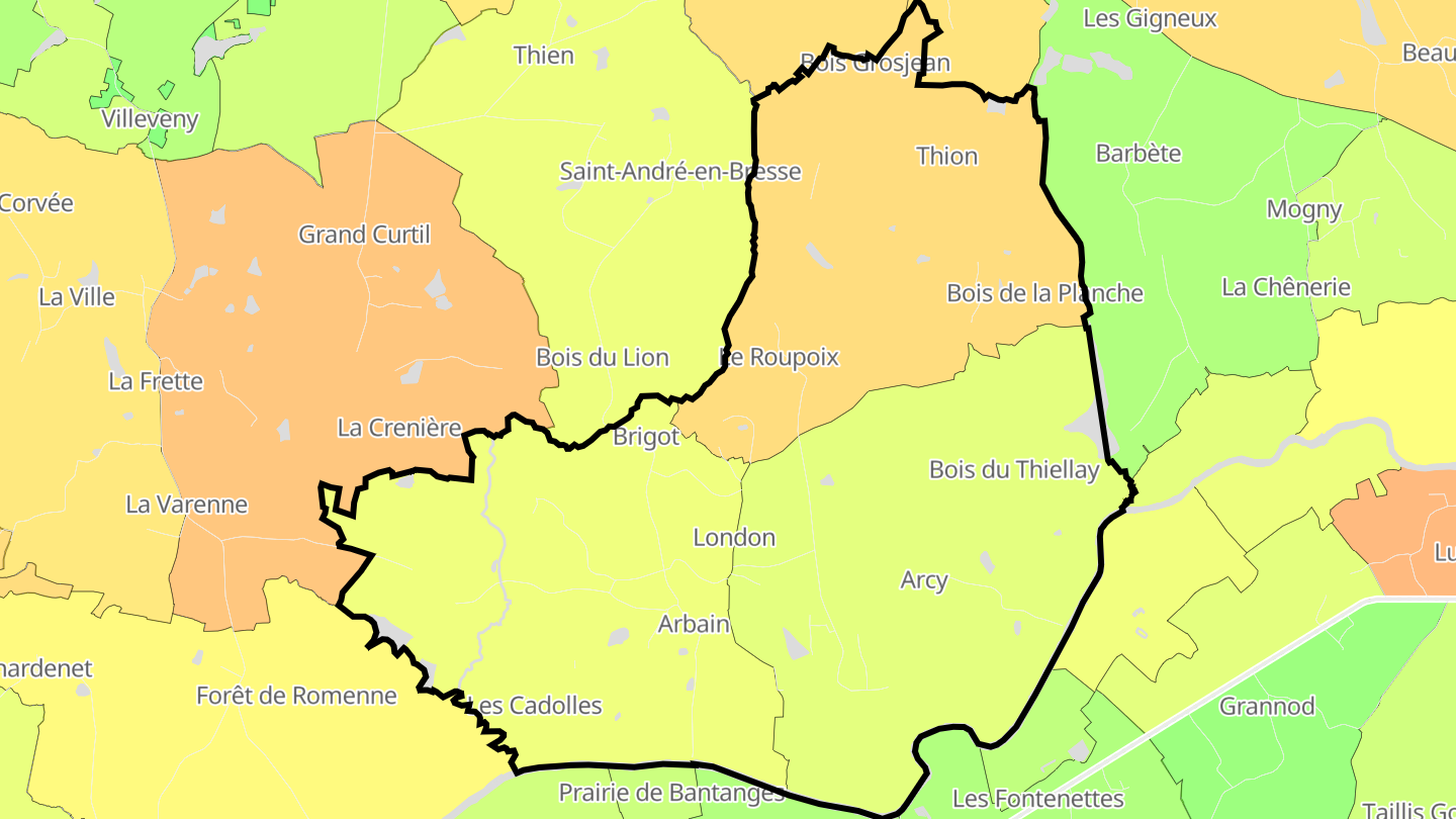 Carte des prix de l'immobilier Savigny-sur-Seille