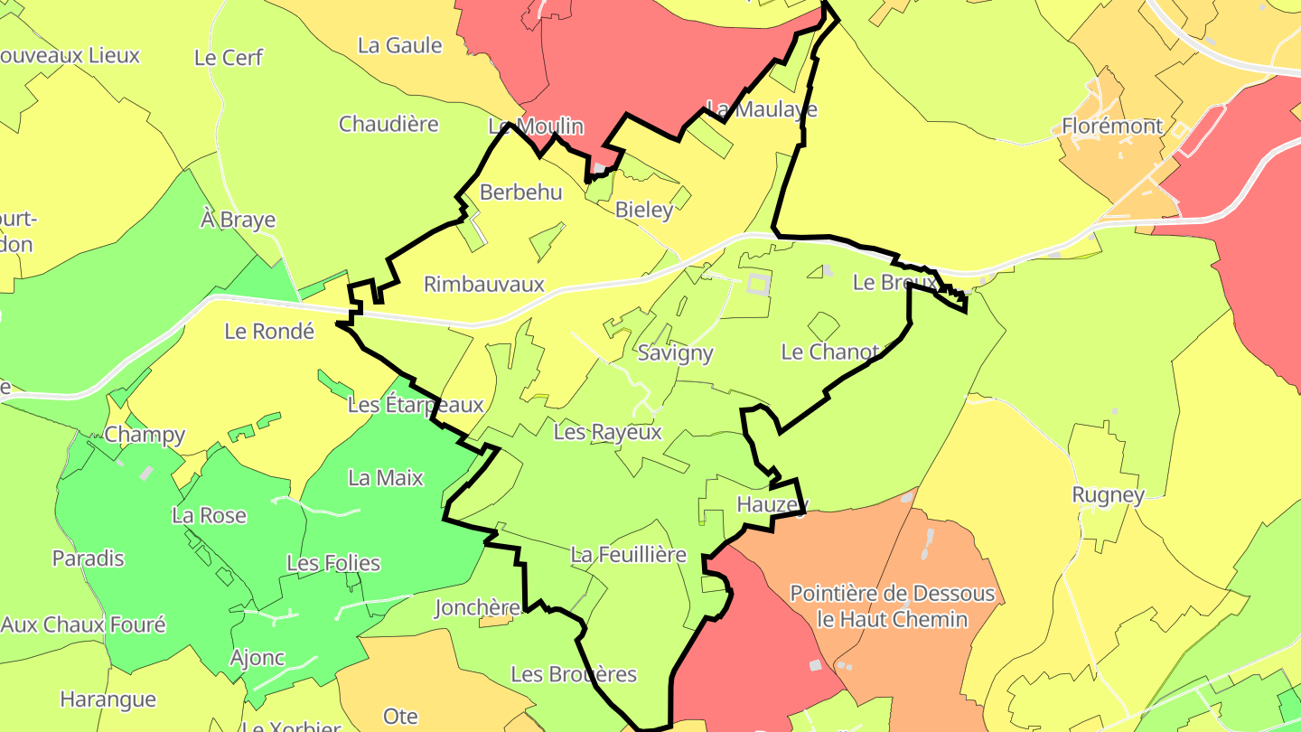 Carte des prix de l'immobilier Savigny