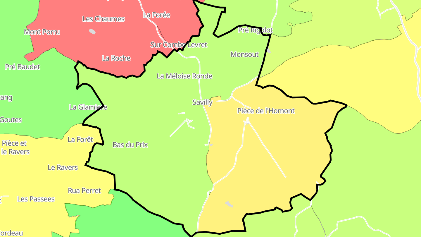 Carte des prix de l'immobilier Savilly