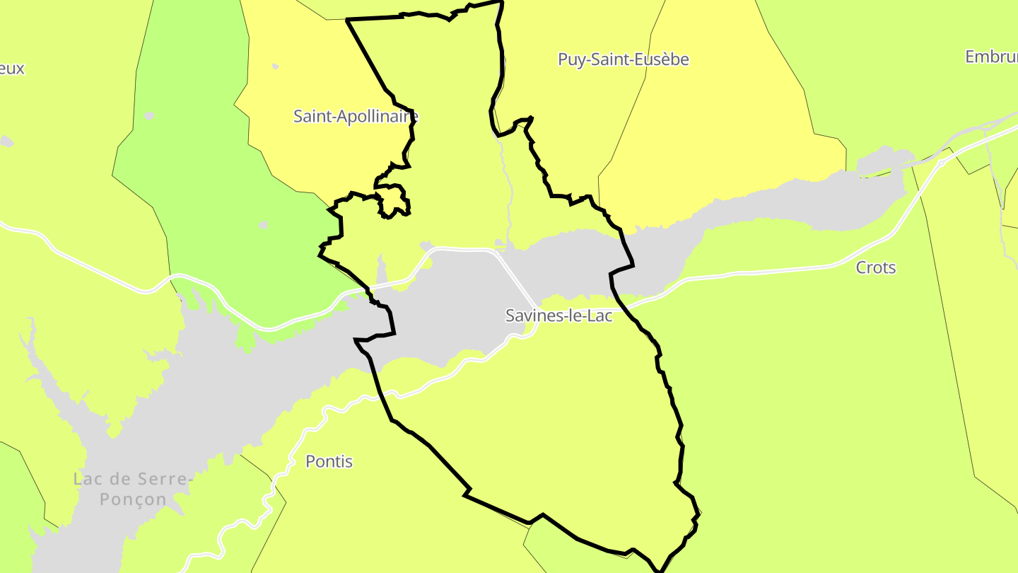Carte des prix de l'immobilier Savines-le-Lac