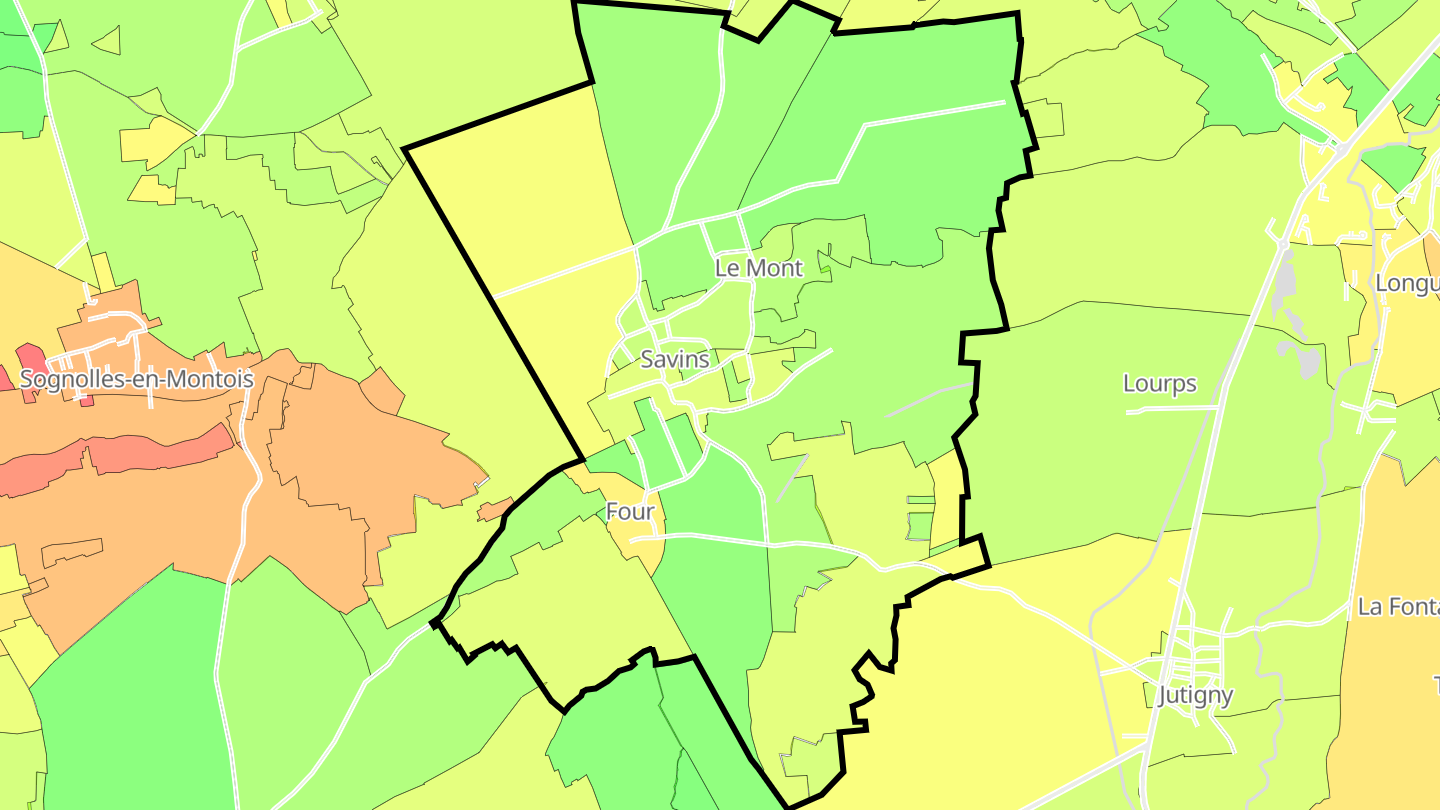 Carte des prix de l'immobilier Savins