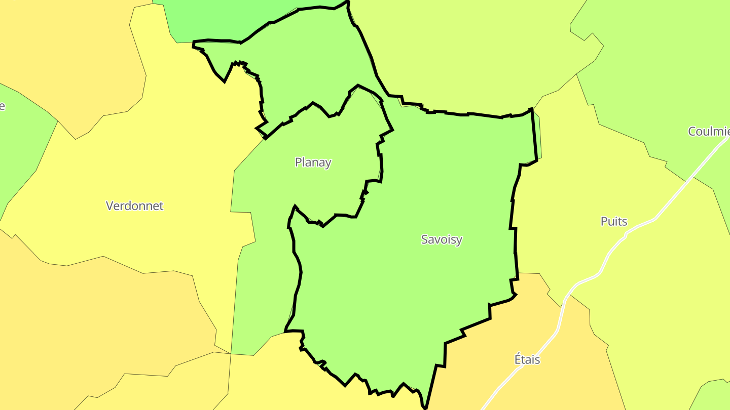 Carte des prix de l'immobilier Savoisy