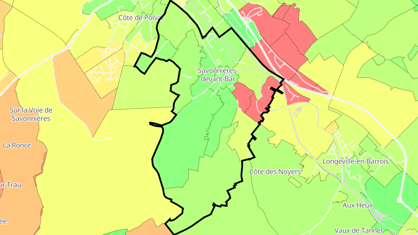 Carte des prix de l'immobilier Savonnières-devant-Bar