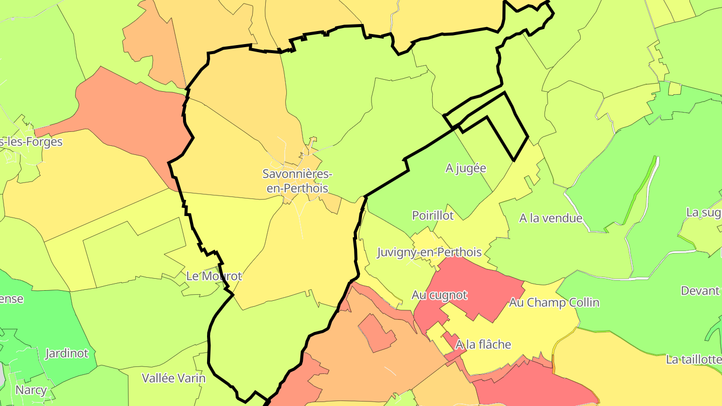 Carte des prix de l'immobilier Savonnières-en-Perthois