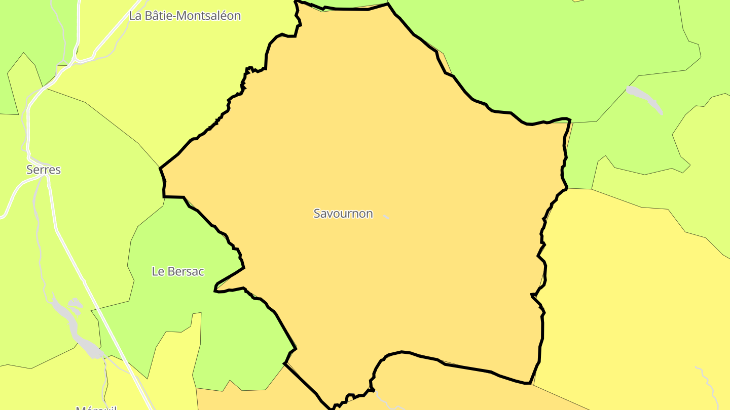 Carte des prix de l'immobilier Savournon
