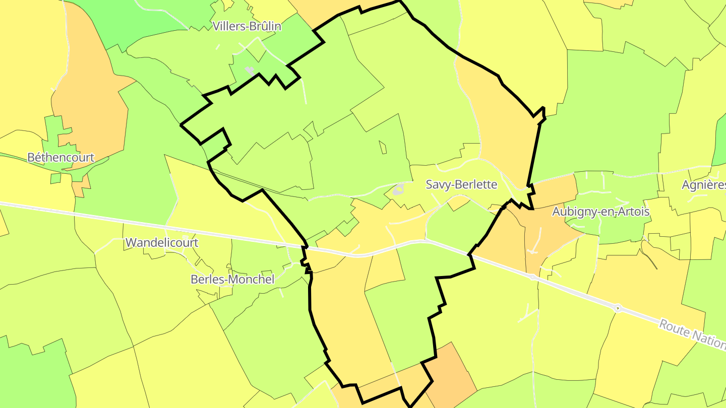 Carte des prix de l'immobilier Savy-Berlette