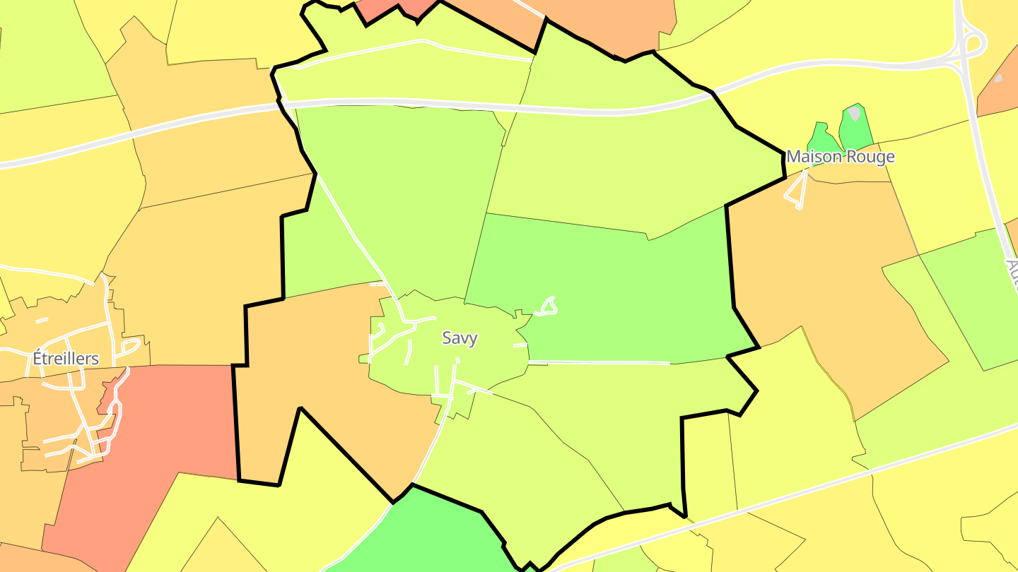 Carte des prix de l'immobilier Savy