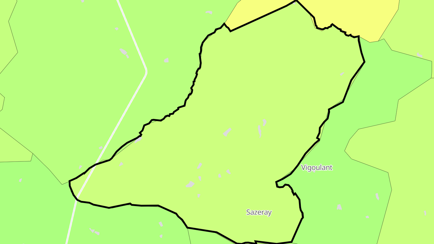 Carte des prix de l'immobilier Sazeray