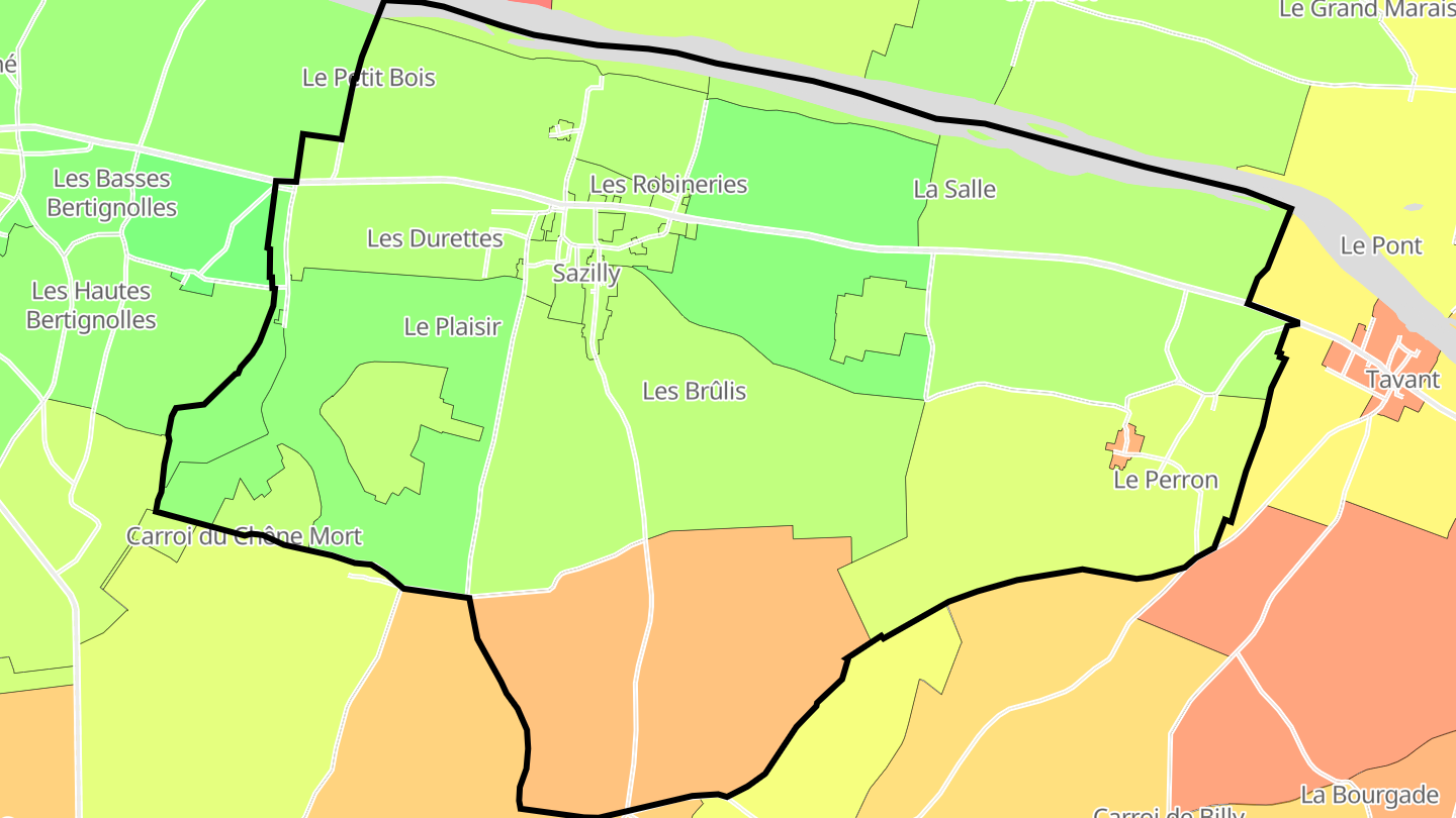 Carte des prix de l'immobilier Sazilly