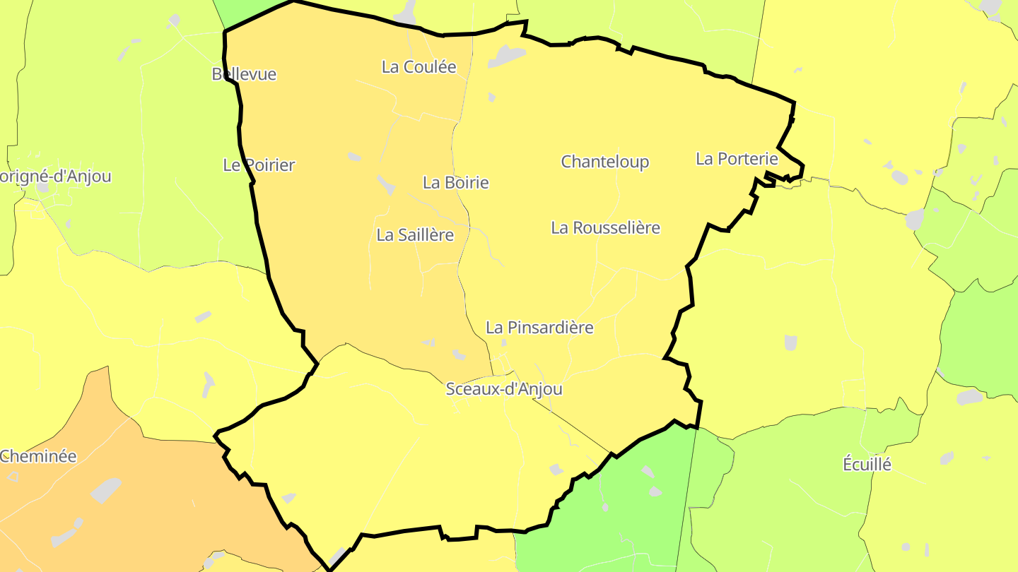 Carte des prix de l'immobilier Sceaux-d'Anjou