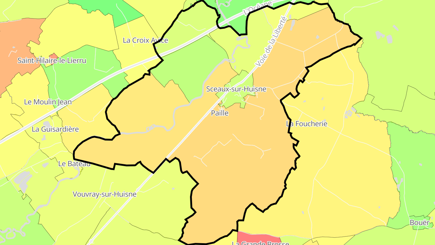 Carte des prix de l'immobilier Sceaux-sur-Huisne