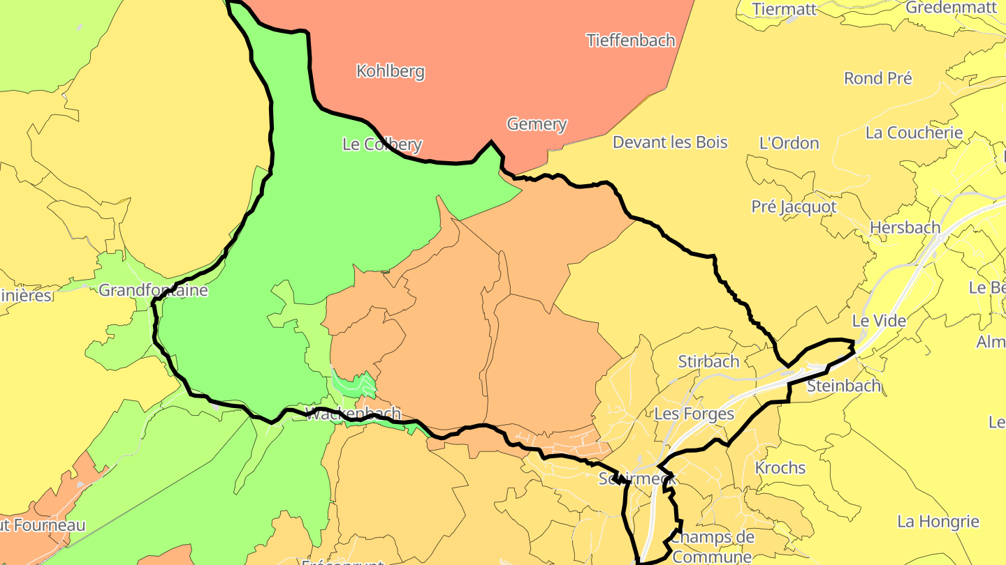 Carte des prix de l'immobilier Schirmeck