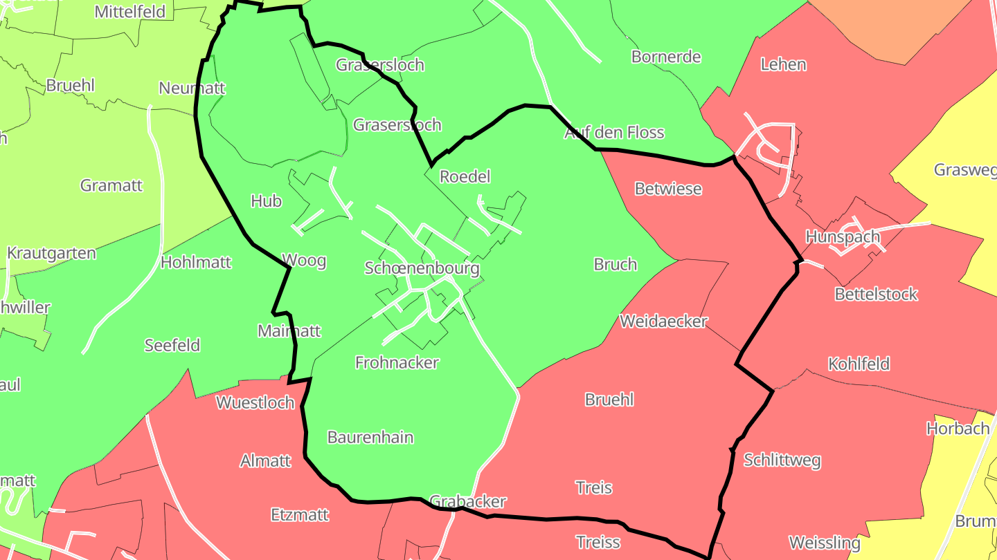 Carte des prix de l'immobilier Schœnenbourg