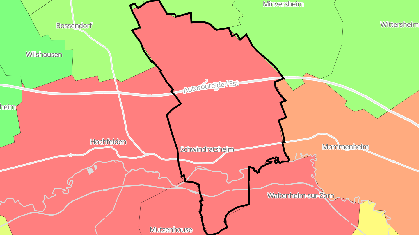 Carte des prix de l'immobilier Schwindratzheim