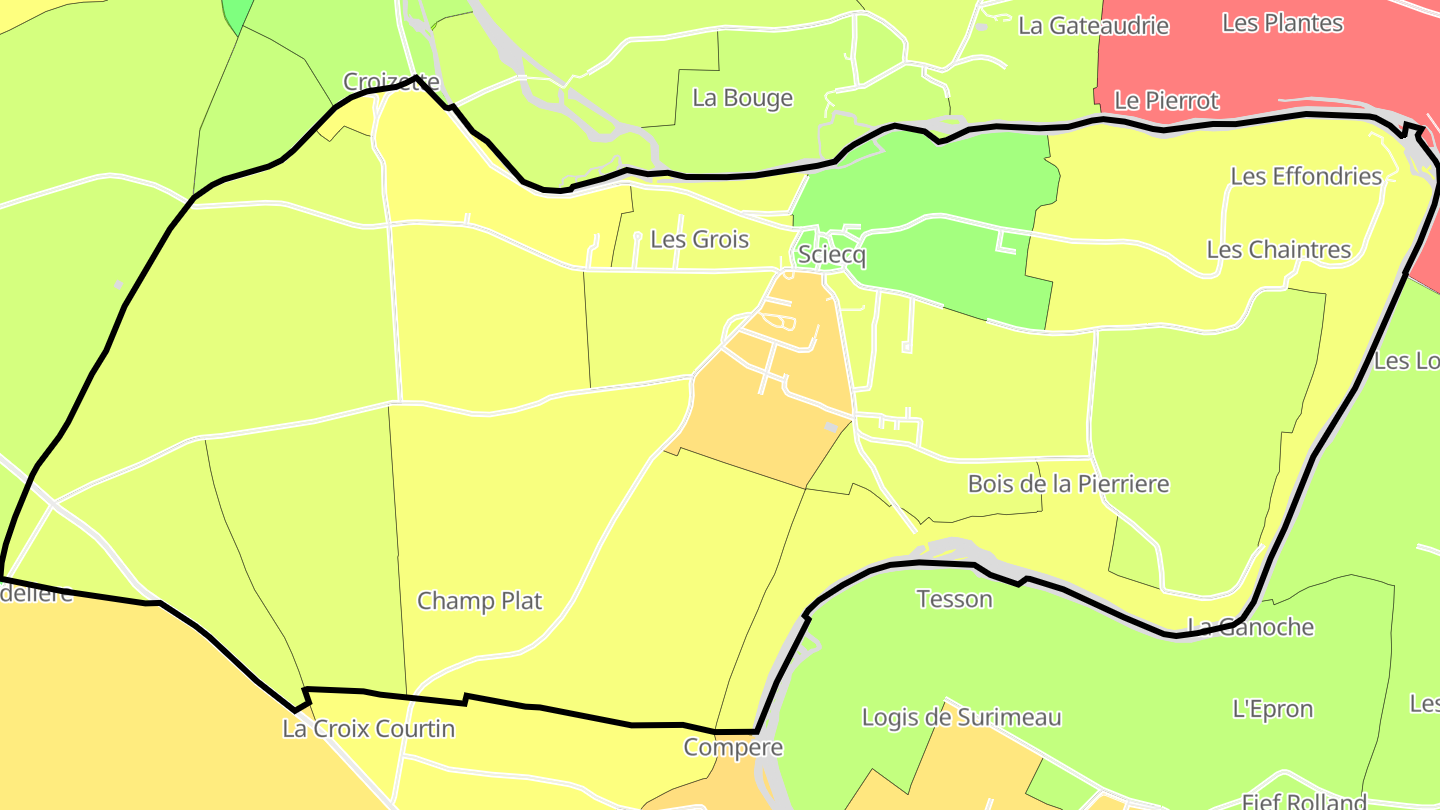 Carte des prix de l'immobilier Sciecq