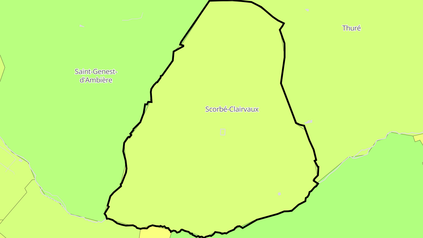 Carte des prix de l'immobilier Scorbé-Clairvaux