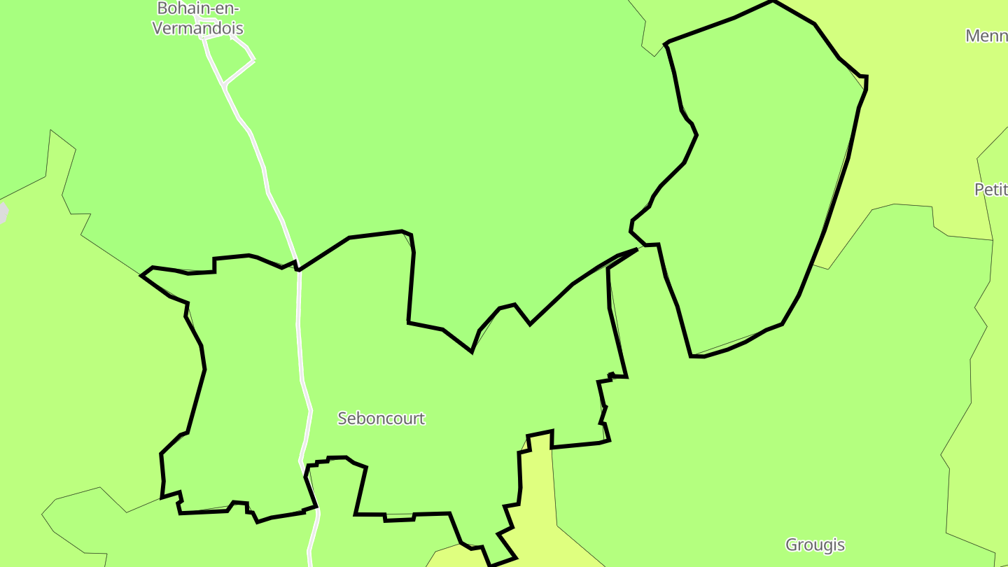 Carte des prix de l'immobilier Seboncourt