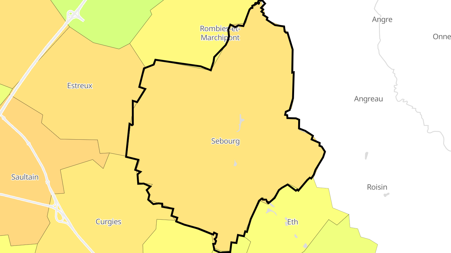 Carte des prix de l'immobilier Sebourg