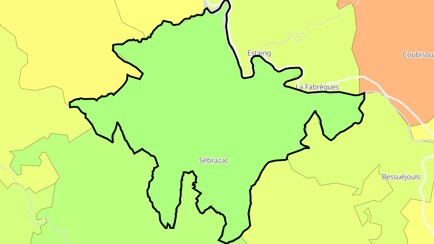 Carte des prix de l'immobilier Sébrazac