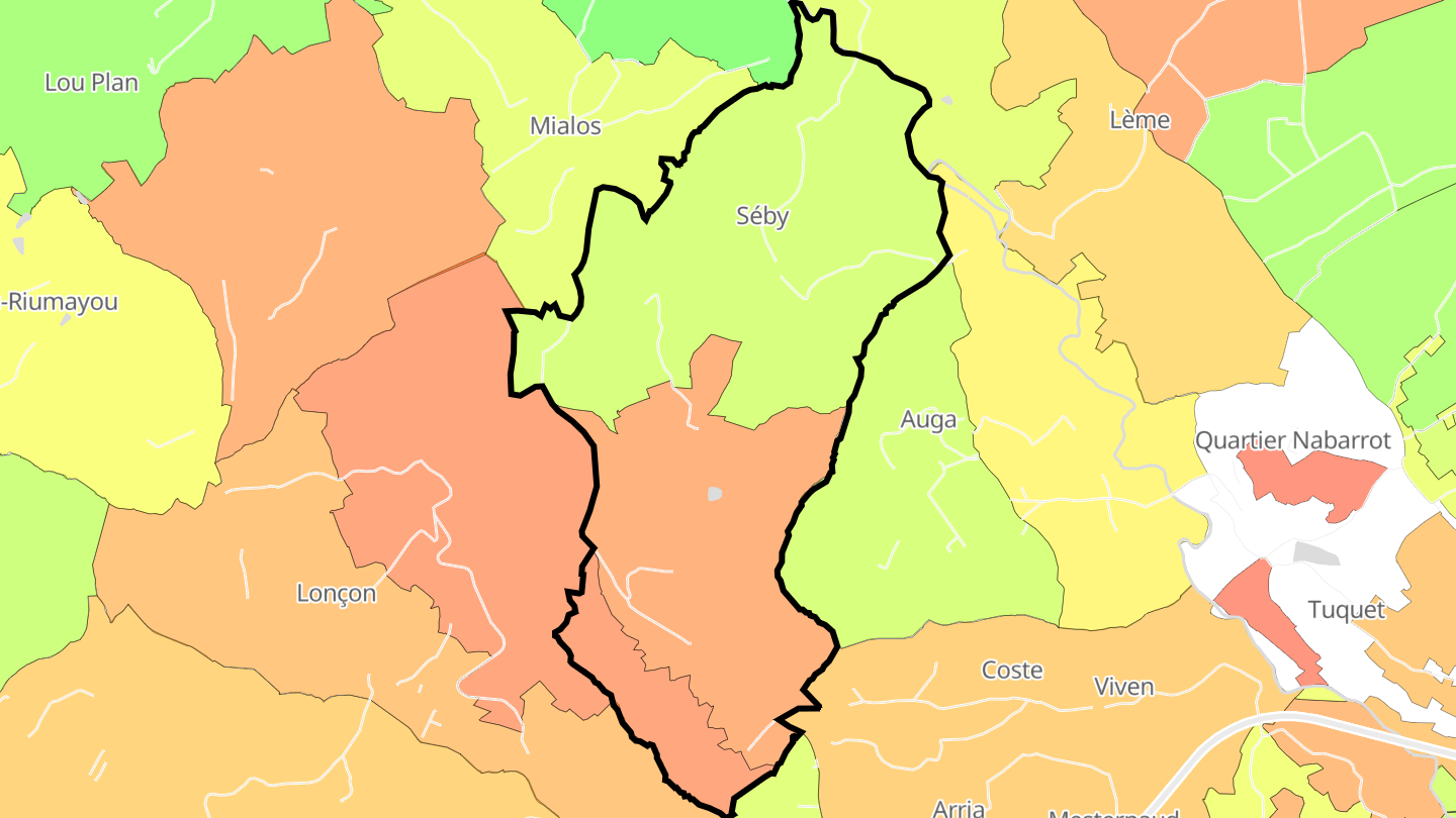 Carte des prix de l'immobilier Séby