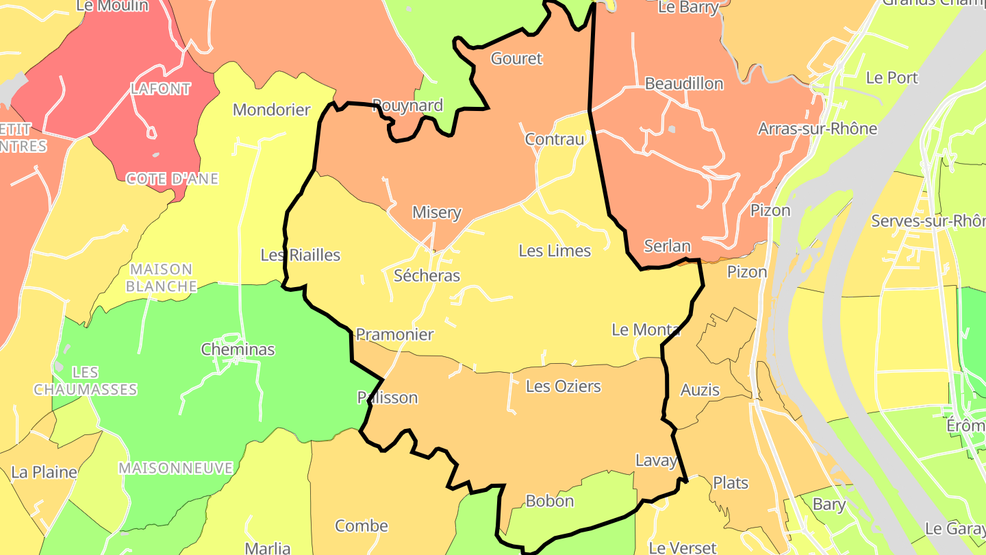 Carte des prix de l'immobilier Sécheras