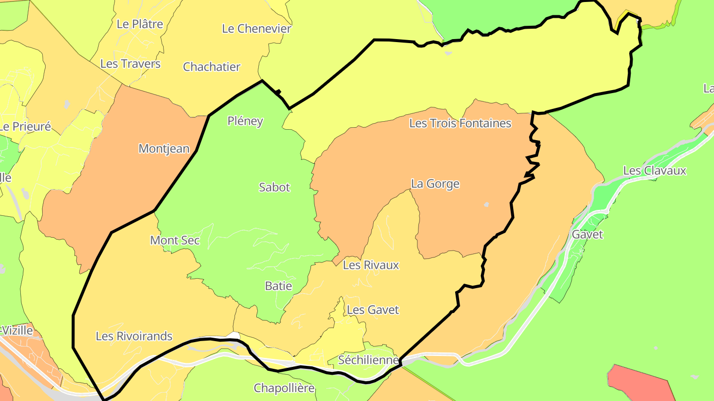 Carte des prix de l'immobilier Séchilienne