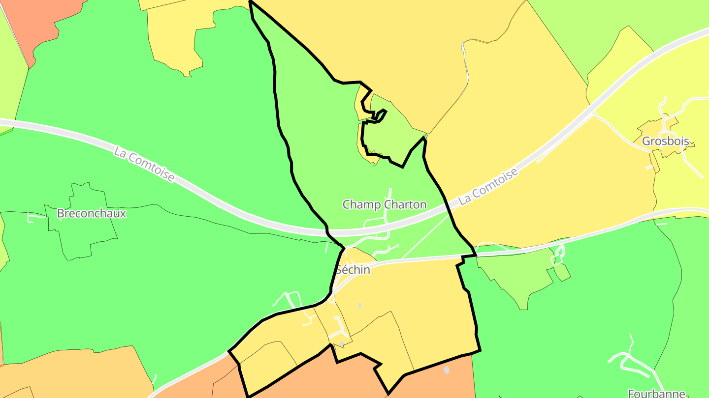 Carte des prix de l'immobilier Séchin