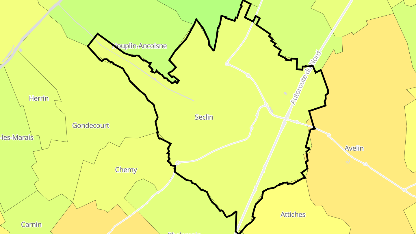 Carte des prix de l'immobilier Seclin