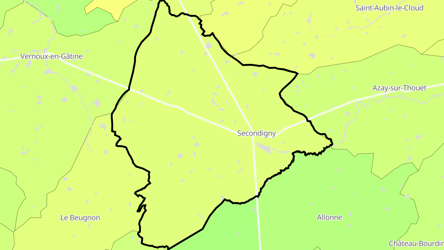 Carte des prix de l'immobilier Secondigny